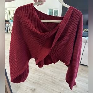 Red crop top sweater